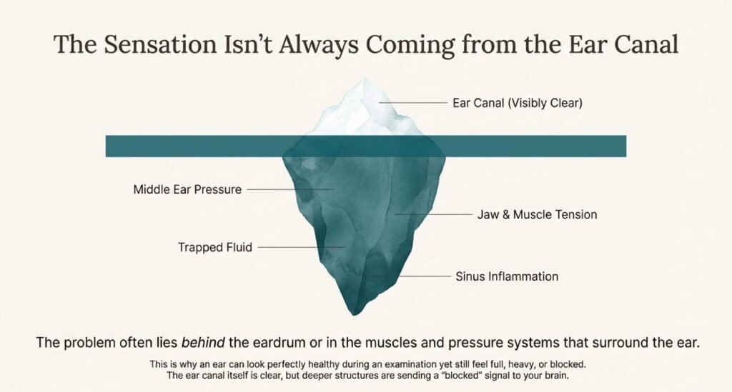 understanding the pain of blocked ear with zero wax present