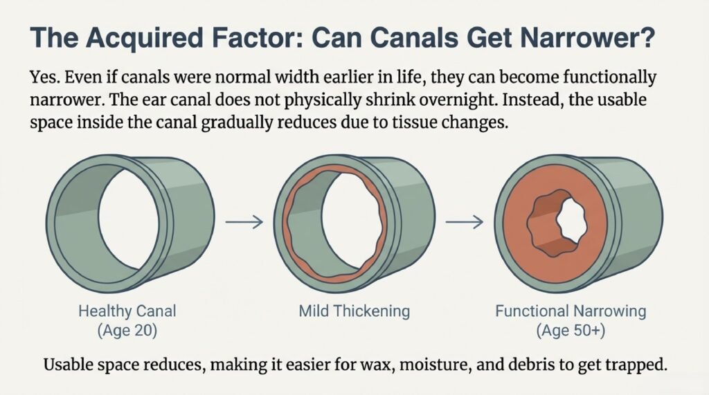 how can ear canals get narrower?